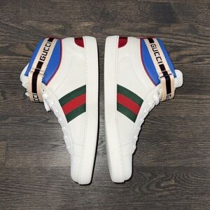 Gucci Leather Ace Stripe High Top Sneaker-523472-Authentic-NIB